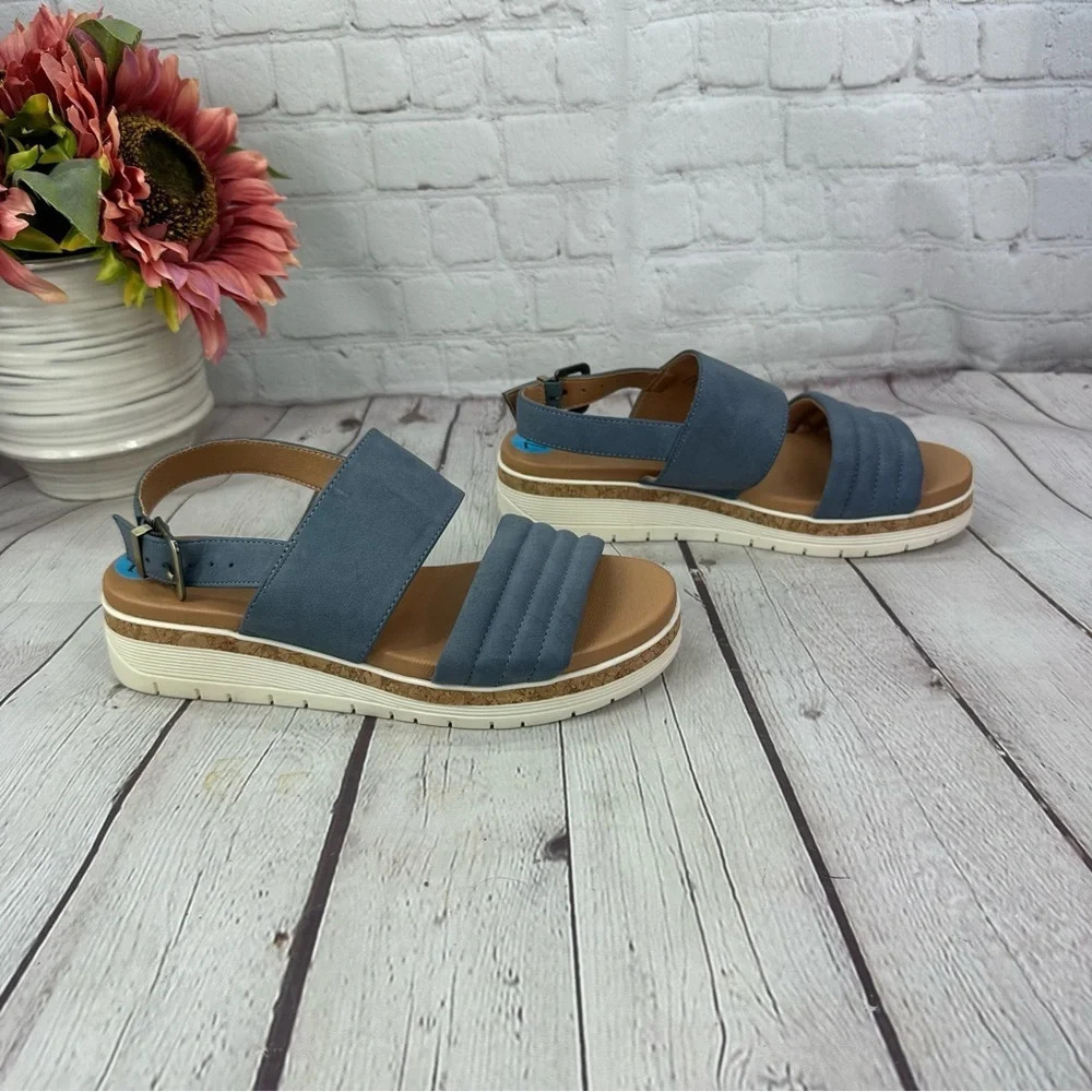 adrienne vittadini sport wedge sandals steel grey color size 7.5 - Picture 4 of 10